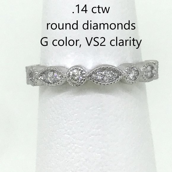 fine gold jewelry Jewelry - .14 ctw diamonds G color, VS1 clarity band 14kt WG